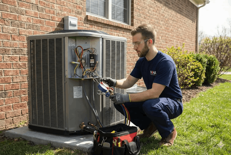 ac technician outdoors